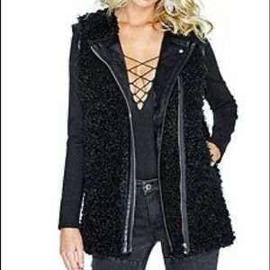 Guess Sherpa Shearling Leather Vest